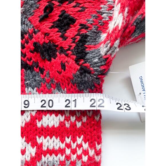NWT Men's Marsh Landing Red Fair Isle Hand Knit Sweater Size M - Picture 7 of 8